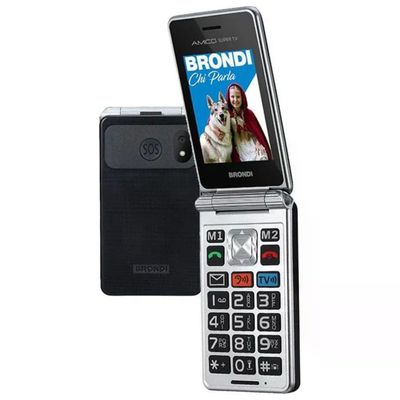 Brondi Amico Super TV Cellulare per Anziani Dual SIM 4G Nero