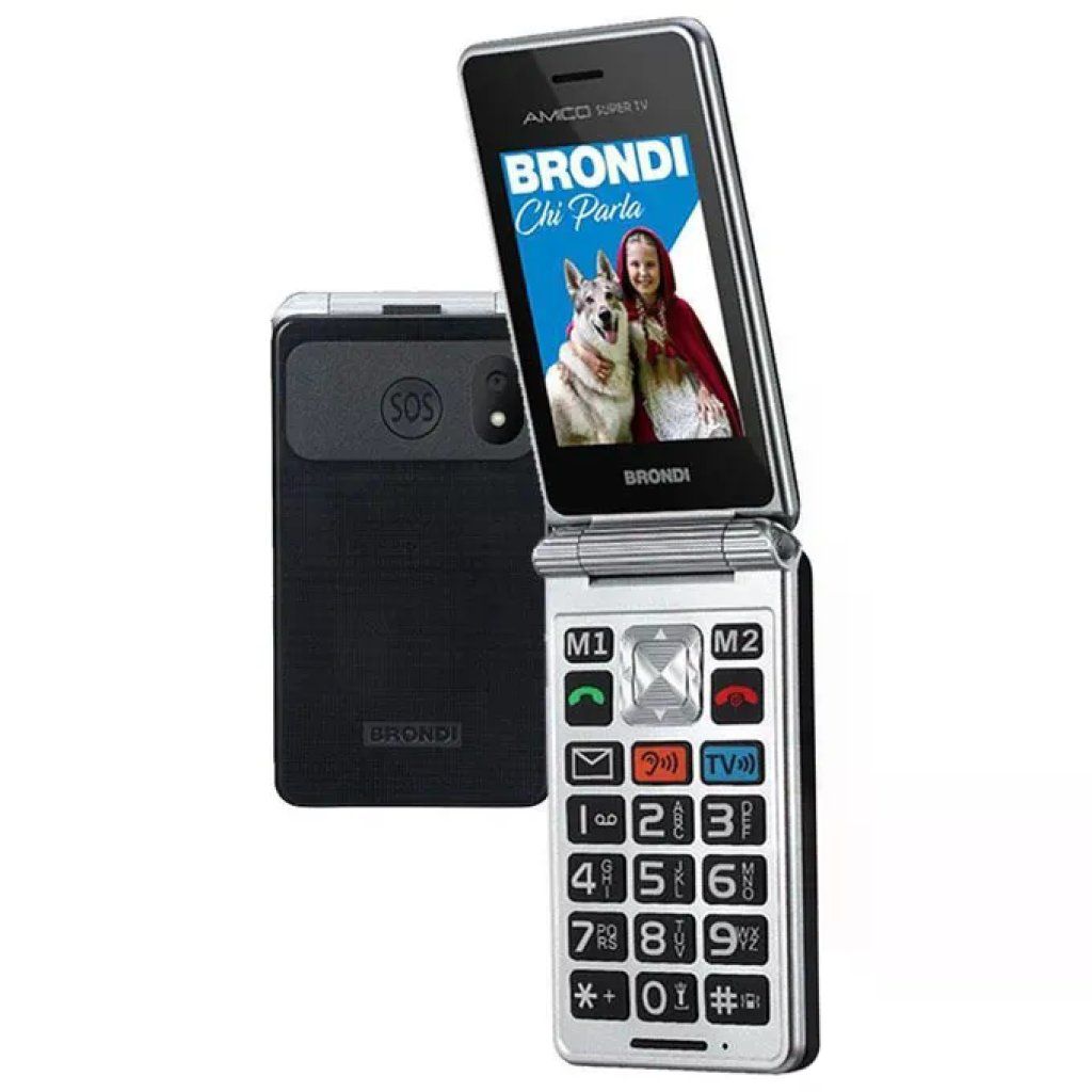 Brondi 10282060 Amico Super TV Cellulare per anziani Clamshell Dual SIM 2 Brondi 10282060 Amico Super TV Cellulare per anziani Clamshell Dual SIM 2