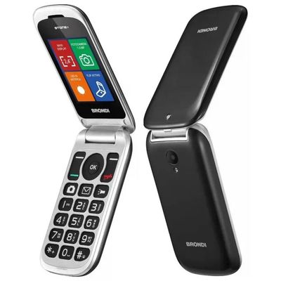 Brondi 10278080 Stone+ Cellulare a Conchiglia Flip Attivo Dual SIM Display 2.4'' Fotocamera 1 Brondi 10278080 Stone+ Cellulare a Conchiglia Flip Attivo Dual SIM Display 2.4'' Fotocamera 1