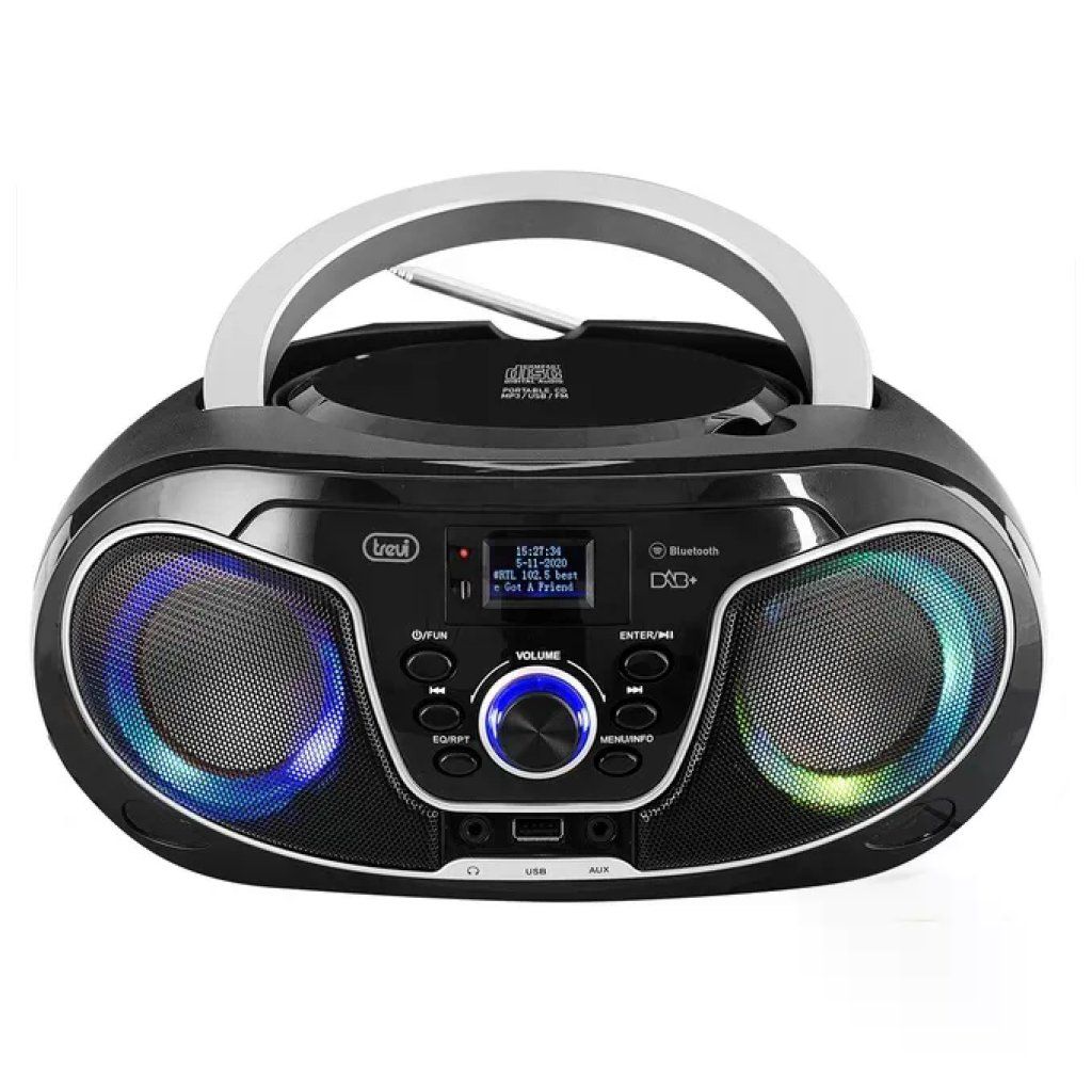 Trevi CM 588 DAB Stereo Portatile Boombox Radio DAB DAB+ FM CD USB Bluetooth AUX Trevi CM 588 DAB Stereo Portatile Boombox Radio DAB DAB+ FM CD USB Bluetooth AUX