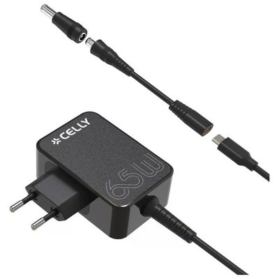 Celly TC USB-C 65W – Caricabatterie da viaggio con adattatori Celly TC USB-C 65W – Caricabatterie da viaggio con adattatori