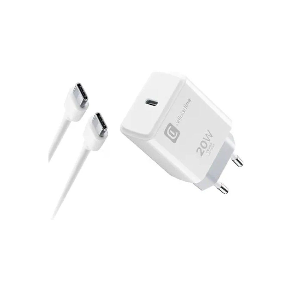 Cellular Line Caricabatterie USB-C 20W con Cavo da 100 cm