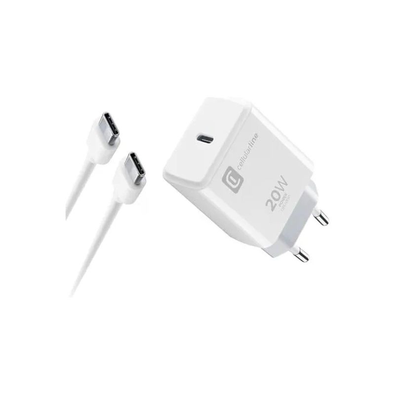 Cellular Line Caricabatterie USB-C 20W con Cavo da 100 cm