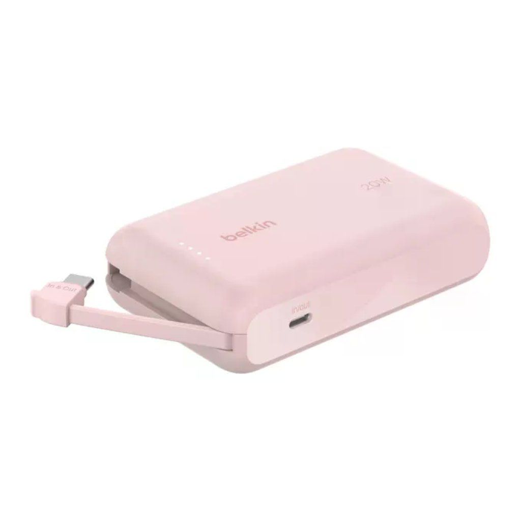 Belkin BoostCharge Power Bank 10.000 mAh rosa con cavo USB-C Belkin BoostCharge Power Bank 10.000 mAh rosa con cavo USB-C
