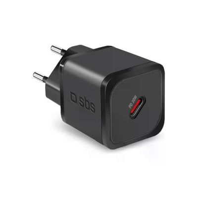 SBS Caricabatterie GaN USB-C Power Delivery 30 W Nero
