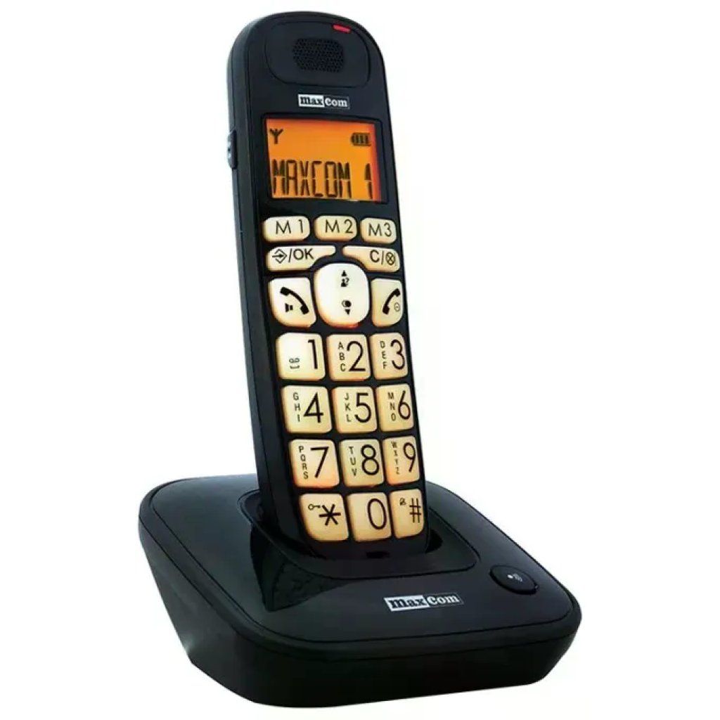 Maxcom MC6800 Telefono Cordless DECT per Anziani Nero