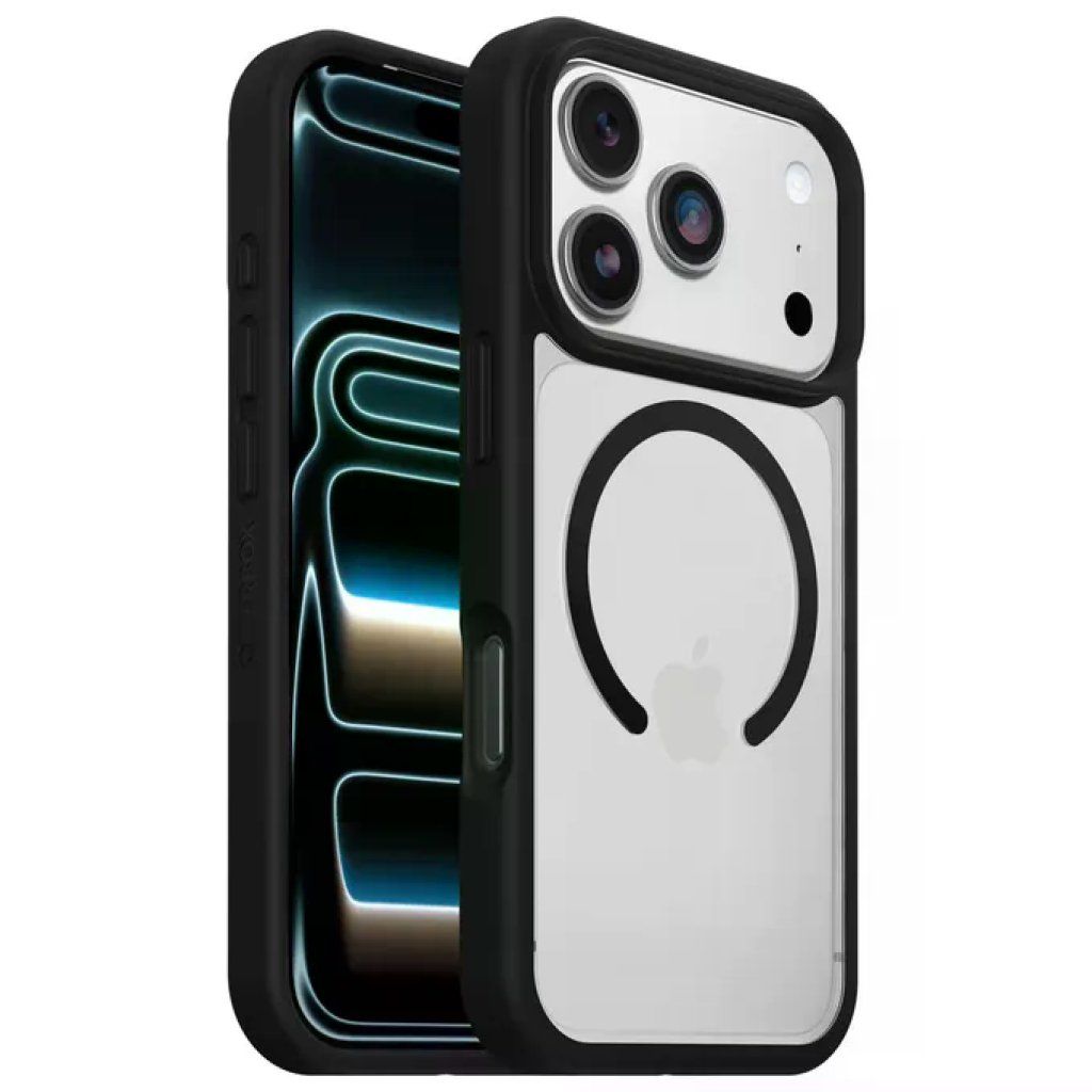 OtterBox React Series MagSafe – Cover antiurto per iPhone 17 Pro, trasparente e nera OtterBox React Series MagSafe – Cover antiurto per iPhone 17 Pro, trasparente e nera