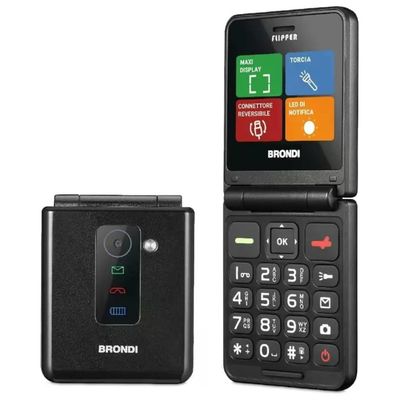 Brondi Flipper Nero – Cellulare Dual SIM a conchiglia Brondi Flipper Nero – Cellulare Dual SIM a conchiglia