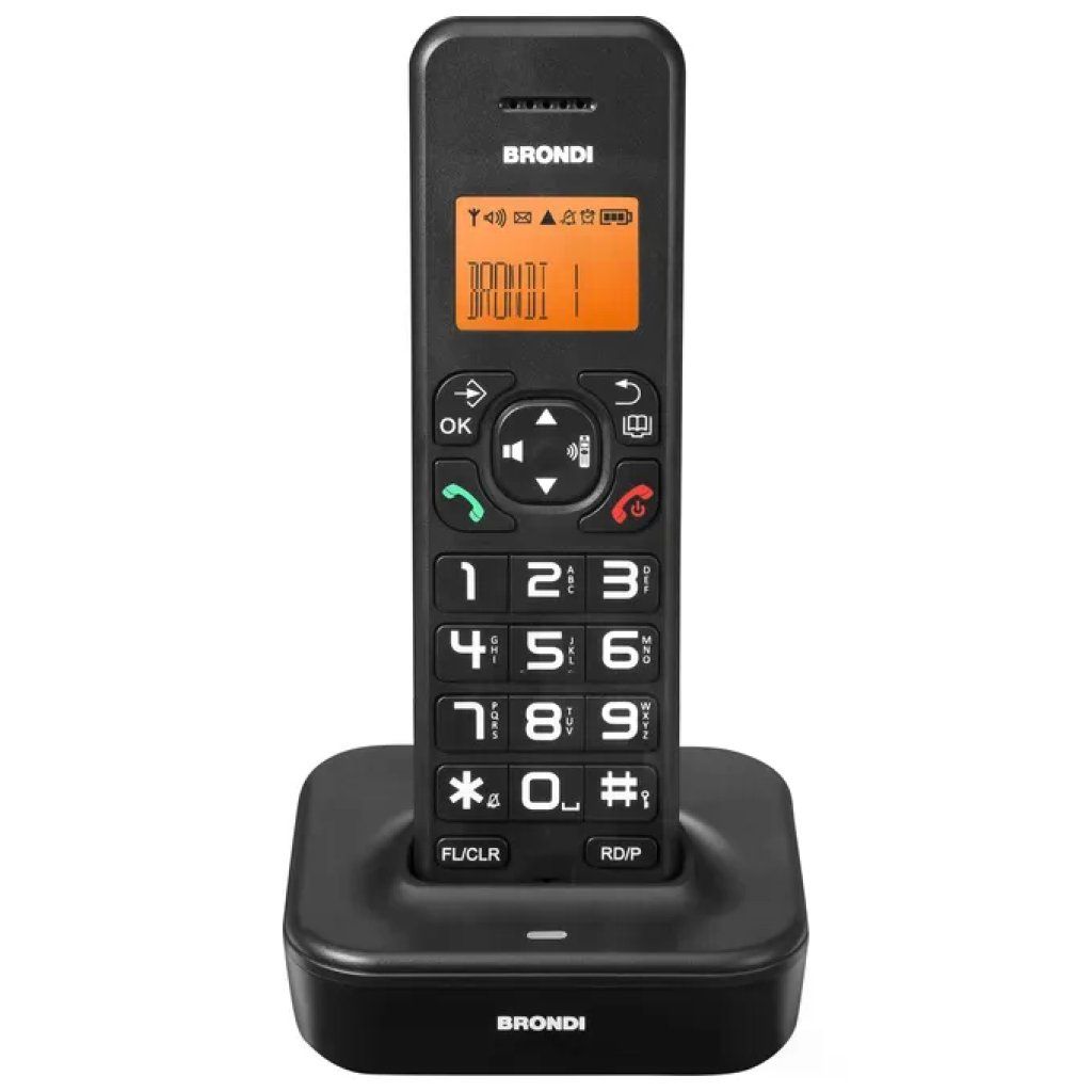 Brondi Bravo Star Telefono Cordless DECT Nero con Vivavoce