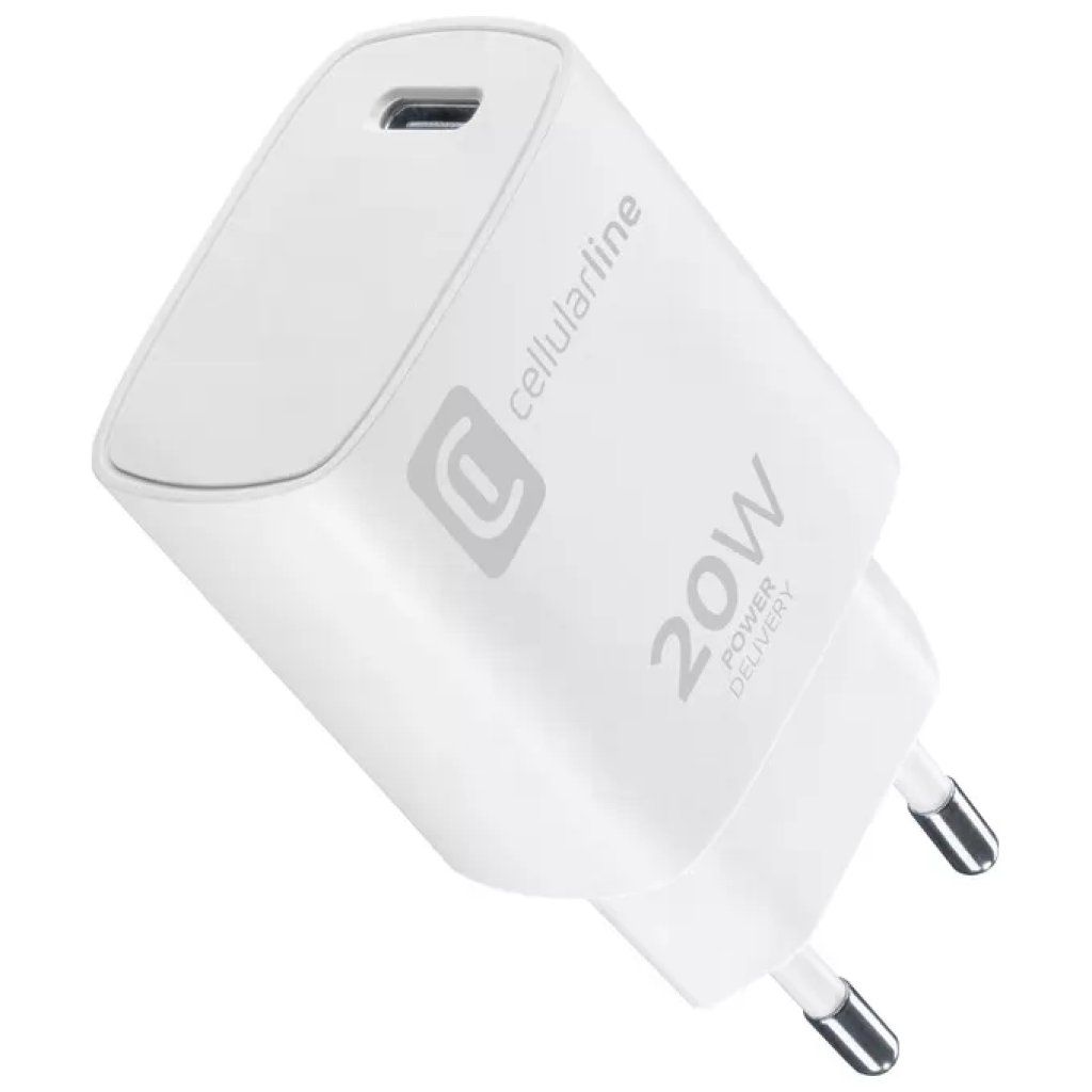 Cellularline Caricabatterie USB-C Power Delivery 20W Small Bianco