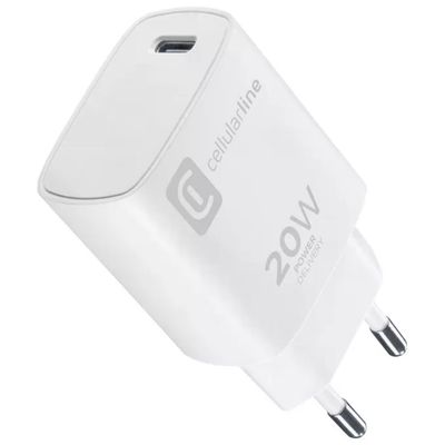 Cellularline Caricabatterie USB-C Power Delivery 20W Small Bianco