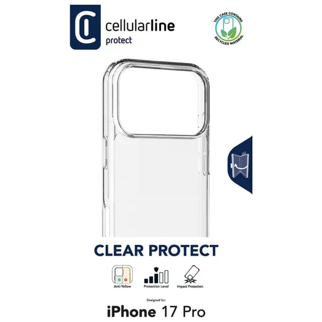 Cellularline 8018080499609 Cover Rigida Trasparente Bordi Gomma Antiurto iPhone 17 Pro Cellularline 8018080499609 Cover Rigida Trasparente Bordi Gomma Antiurto iPhone 17 Pro