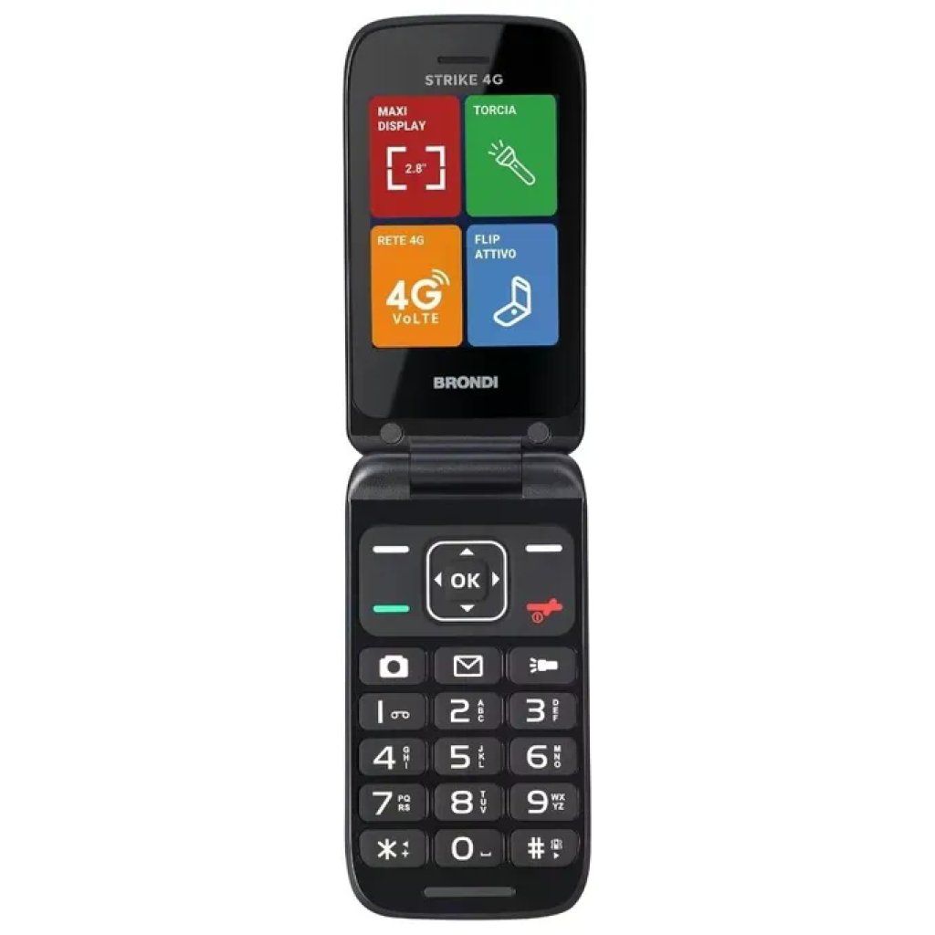 Brondi Strike 4G Dual SIM – Telefono cellulare a conchiglia, Dark Grey Brondi Strike 4G Dual SIM – Telefono cellulare a conchiglia, Dark Grey