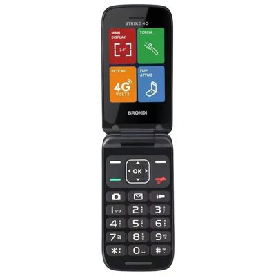 Brondi Strike 4G Dual SIM – Telefono cellulare a conchiglia, Dark Grey Brondi Strike 4G Dual SIM – Telefono cellulare a conchiglia, Dark Grey