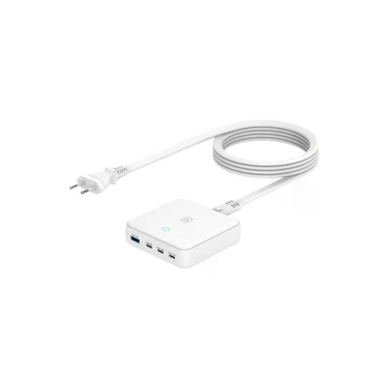 Tucano Caricabatterie GaN 100W a 4 Porte USB-C e USB-A, Bianco