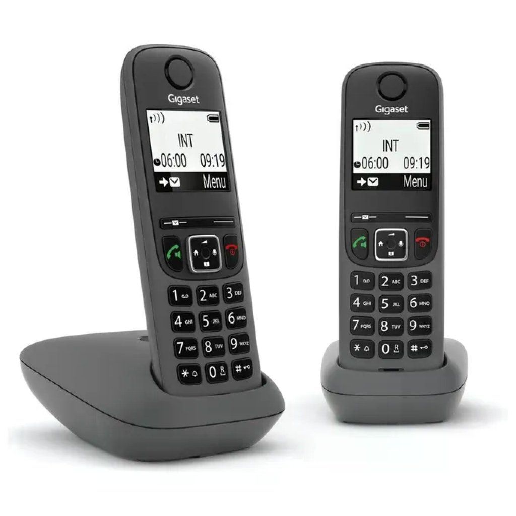 Gigaset AS490 Duo Telefono Cordless DECT Nero con 2 Cornette Gigaset AS490 Duo Telefono Cordless DECT Nero con 2 Cornette