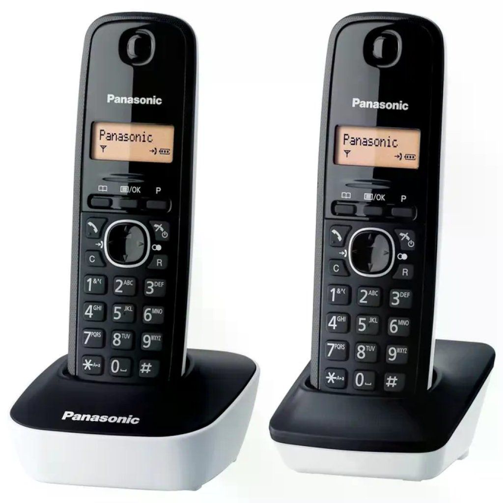 Panasonic KX-TGB612JTW Telefono Cordless DECT Duo, Nero e Bianco