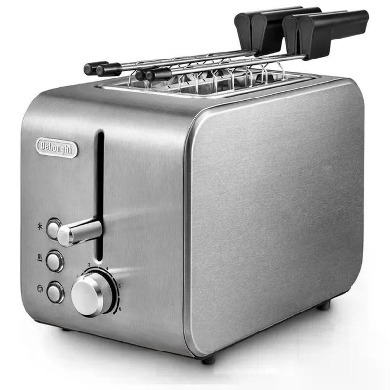 DELONGHI De'Longhi CTX2203 Tostapane 2 Fette con Pinze 550 W 6 Gradazioni Scongelamento Vassoio