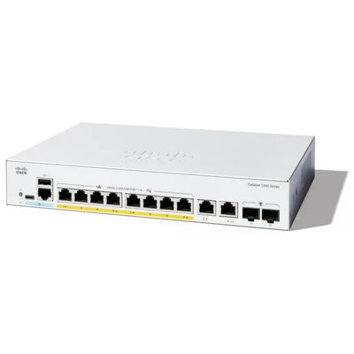 Cisco Switch Ethernet Catalyst C1200-8P-E-2G Smart 8 Porte GE PoE Bianco Cisco Switch Ethernet Catalyst C1200-8P-E-2G Smart 8 Porte GE PoE Bianco