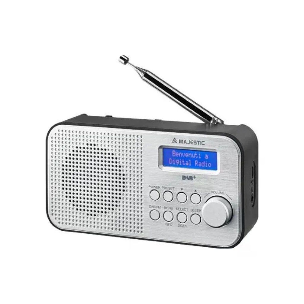 Majestic RT-194 Radio Portatile DAB/DAB+/FM Nero e Argento Majestic RT-194 Radio Portatile DAB/DAB+/FM Nero e Argento