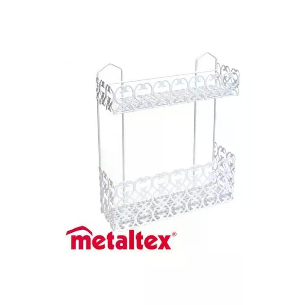 Metaltex Portacosmetici rettangolare in filo metallico con 2 mensole