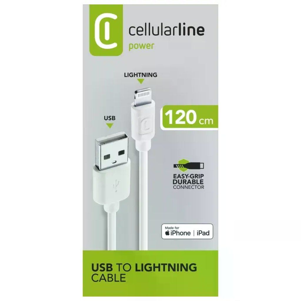 Cellularline Cavo Lightning USB-A MFi 1,2 m Bianco
