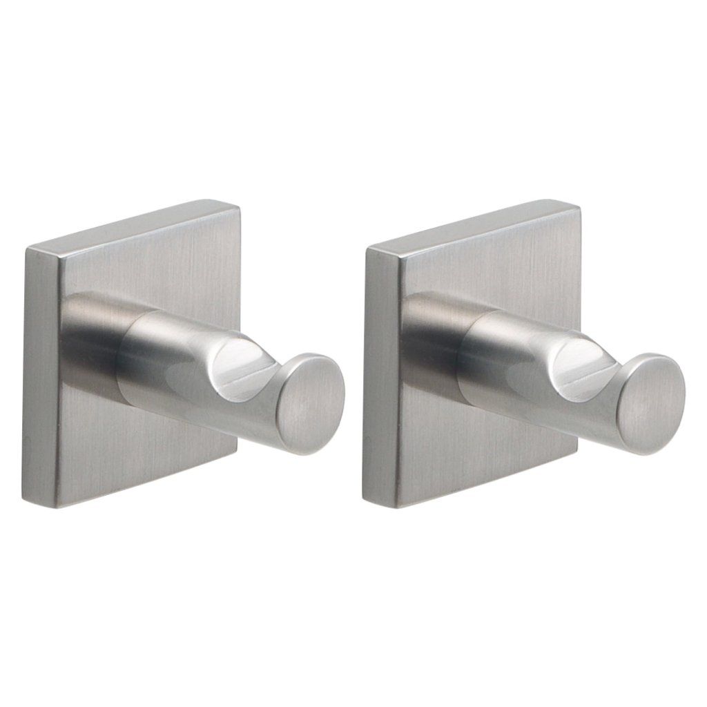Gedy Fuji – Coppia di appendini da parete, silver spazzolato