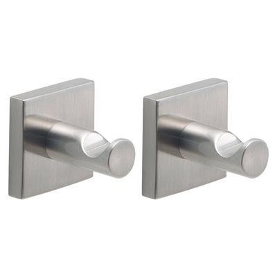 Gedy Fuji – Coppia di appendini da parete, silver spazzolato Gedy Fuji – Coppia di appendini da parete, silver spazzolato