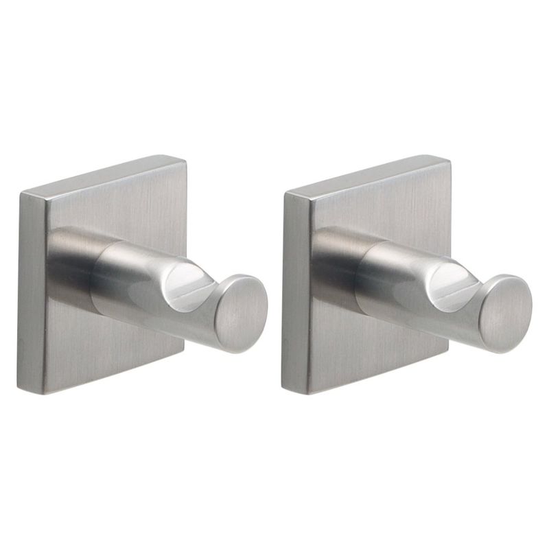 Gedy Fuji – Coppia di appendini da parete, silver spazzolato