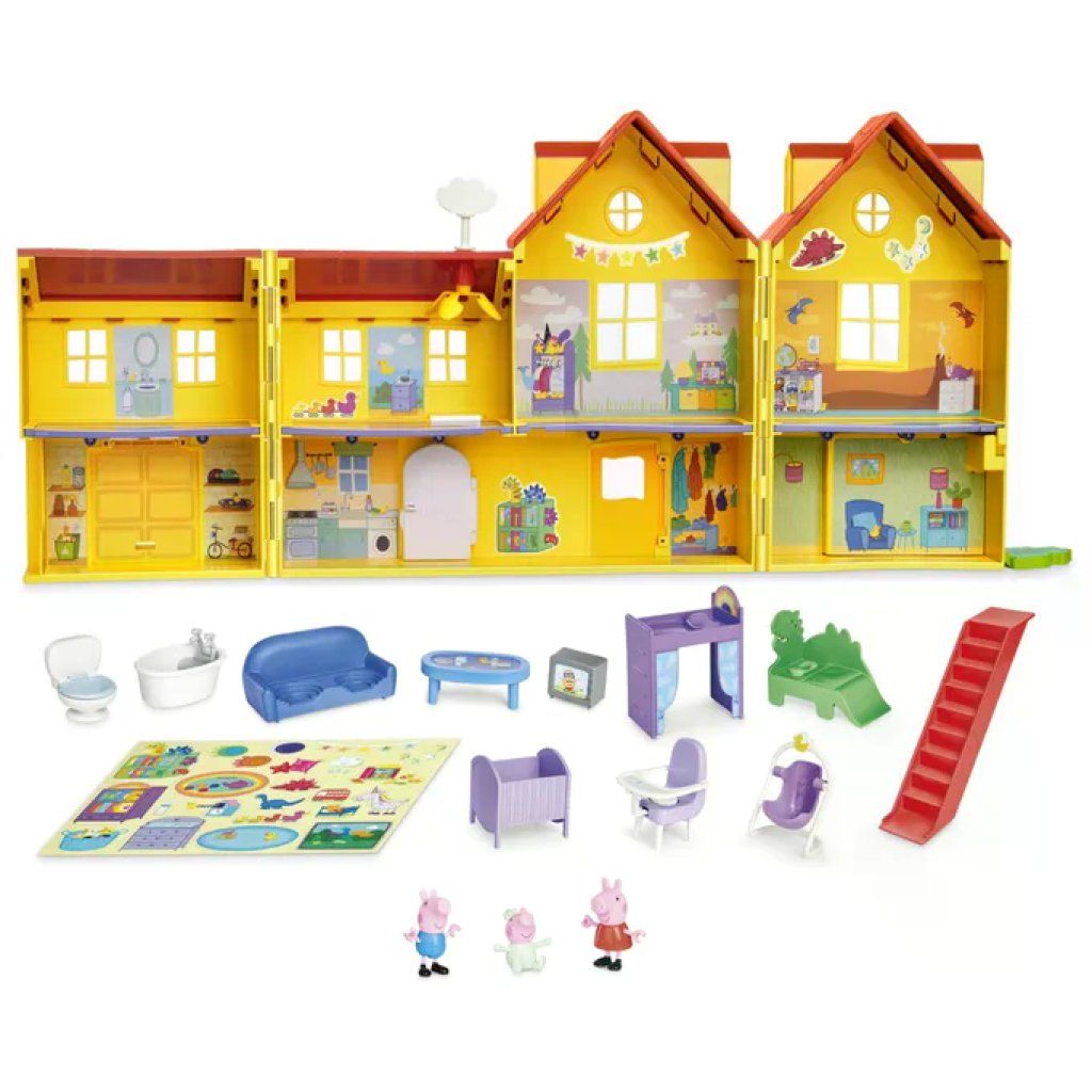 Peppa Pig La Grande Casa Playset con 3 Personaggi e 11 Accessori
