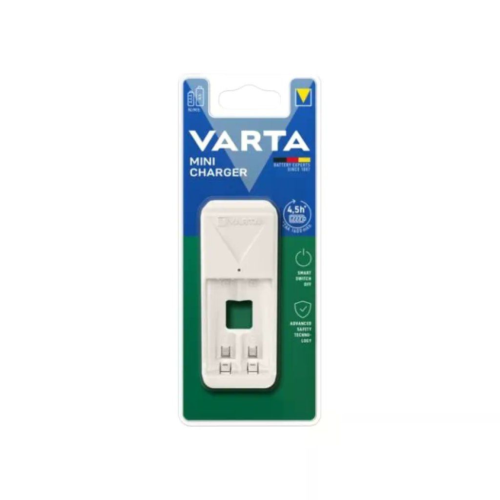 VARTA Easy Charger Mini per Batterie AA/AAA con 2 Pile AAA 800 mAh