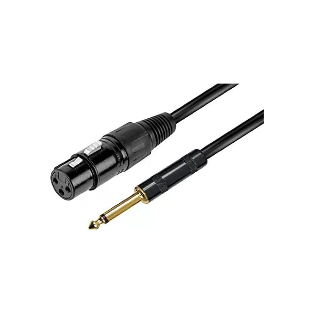 RIDEM RDM C76 Cavo Microfonico XLR-Jack 6 m Nero