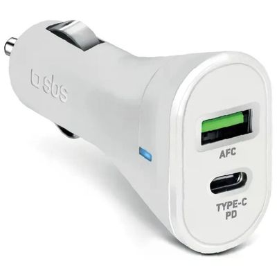 SBS Caricabatterie da Auto 20W USB-C e USB SBS Caricabatterie da Auto 20W USB-C e USB