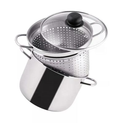 SACIM Pastissima Pentola Pastaiola 4 L con Cestello e Coperchio in Vetro SACIM Pastissima Pentola Pastaiola 4 L con Cestello e Coperchio in Vetro