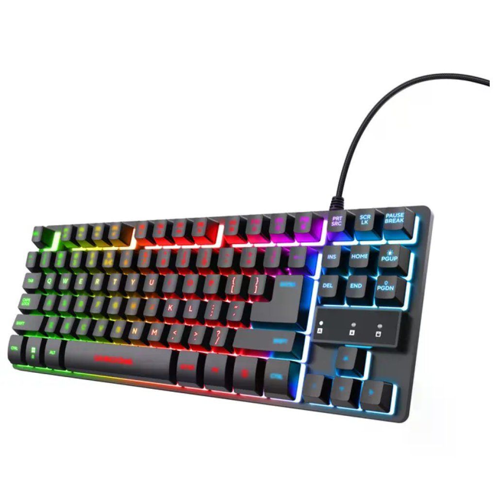 Trust GXT 833 Thado Tastiera Gaming TKL USB, 87 tasti, RGB, layout italiano