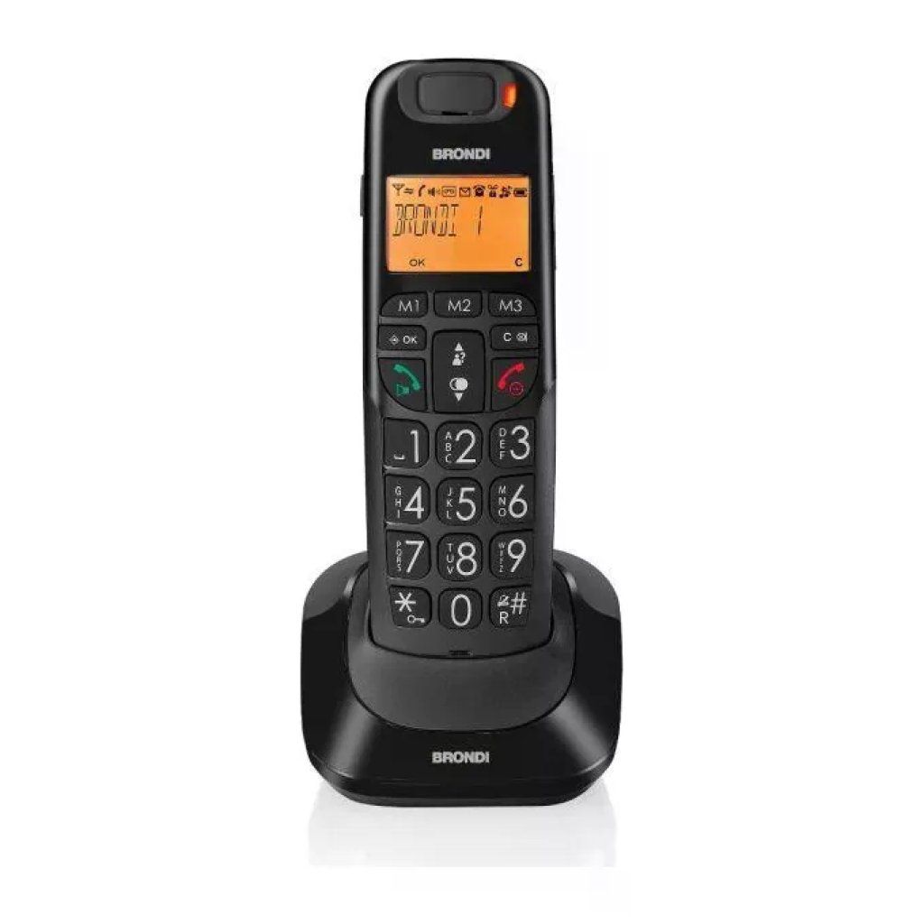 Brondi 10276030 Bravo Bright Telefono Cordless DECT Tasti Grandi Display LCD Retroilluminato Tasto Boost Brondi 10276030 Bravo Bright Telefono Cordless DECT Tasti Grandi Display LCD Retroilluminato Tasto Boost