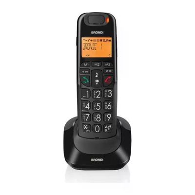 Brondi 10276030 Bravo Bright Telefono Cordless DECT Tasti Grandi Display LCD Retroilluminato Tasto Boost