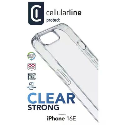 Cellularline Clear Strong Custodia Rigida per iPhone 16 Cellularline Clear Strong Custodia Rigida per iPhone 16