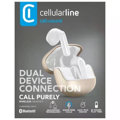 Cellularline Call Purely Auricolari Bluetooth Oro con Custodia di Ricarica Cellularline Call Purely Auricolari Bluetooth Oro con Custodia di Ricarica