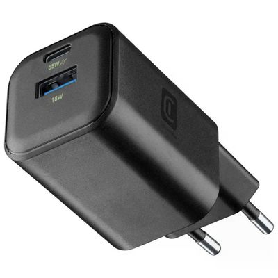 Cellularline Caricabatterie Multipower 2 Gan Entry A+C 65W Da Muro Nero Cellularline Caricabatterie Multipower 2 Gan Entry A+C 65W Da Muro Nero