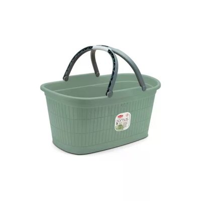 DOMUS Stefanplast Domus Cesta Portabiancheria con Manici in Plastica 35 L 58x38x29 cm colore Verde