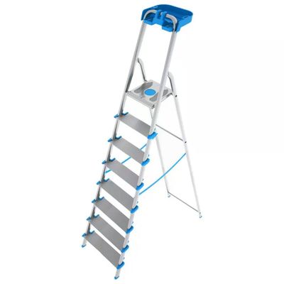 Colombo New Scal S112A08P Atlantica Scala con Gradini 8 Gradini XL Alluminio Portata 150 Kg