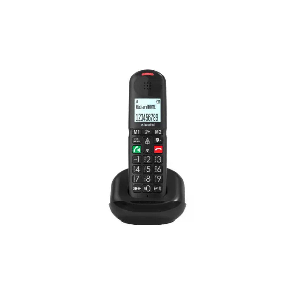 Alcatel XL685 Telefono Cordless DECT con Tasti Grandi e Blocco Chiamate - Nero