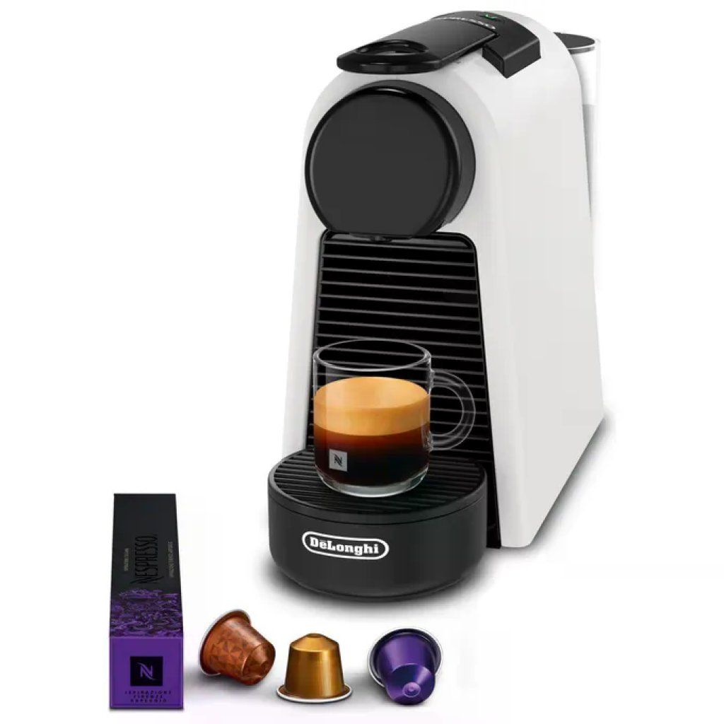 DELONGHI De’Longhi Essenza Mini EN85.WMT Macchina da Caffè Nespresso, 19 Bar, 1310 W, Bianca