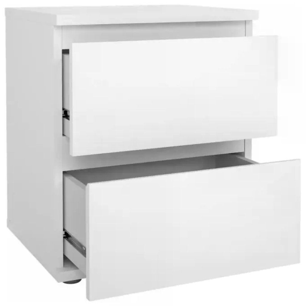 Tvilum Nova Comodino Moderno Bianco con 2 Cassetti