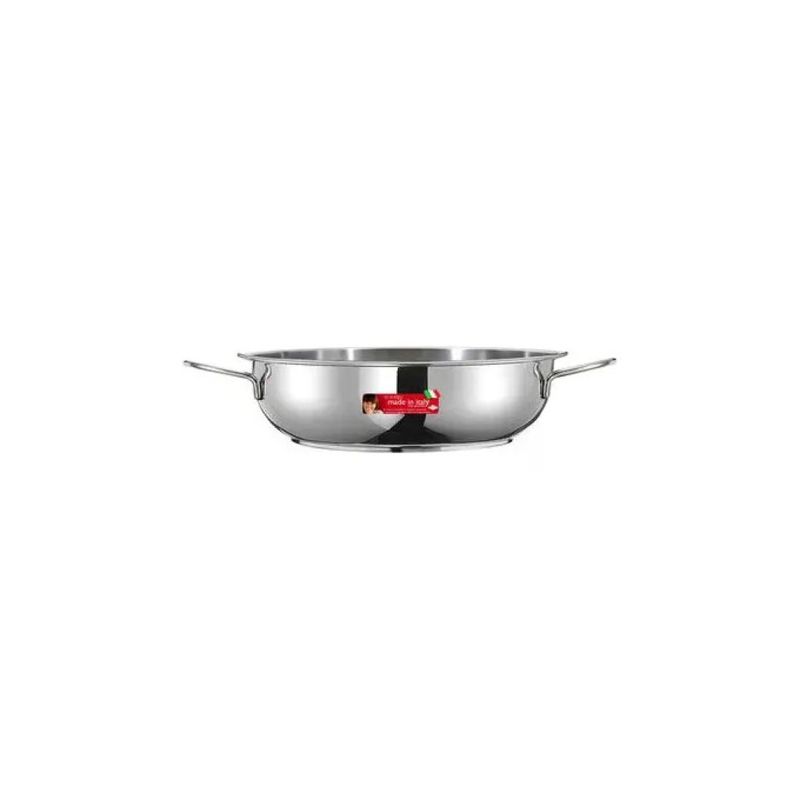 Inoxriv 53100200 River Tegame 2 Manici Acciaio Inox 18-10 Triplo Fondo 26 cm Induzione colore Acciaio inox