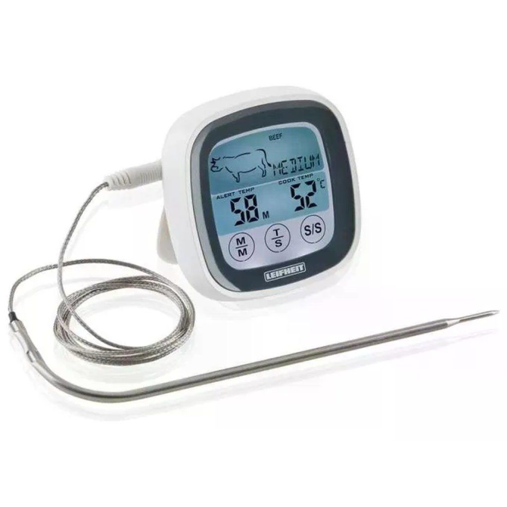 Leifheit 3223 Termometro Digitale per Arrosto e Barbecue Sonda 100 cm Resistente 380°C Timer Allarme Leifheit 3223 Termometro Digitale per Arrosto e Barbecue Sonda 100 cm Resistente 380°C Timer Allarme