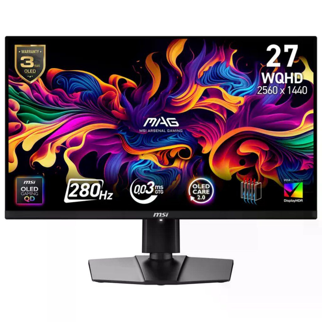 MSI MAG 271QP QD-OLED X28 Monitor Gaming 27" WQHD 280 Hz