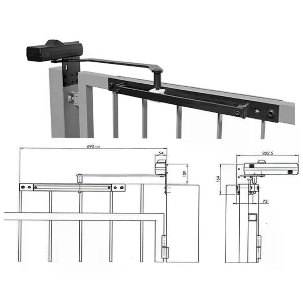 Assa Abloy DC650G Chiudicancello con Braccio a Slitta Nero Assa Abloy DC650G Chiudicancello con Braccio a Slitta Nero
