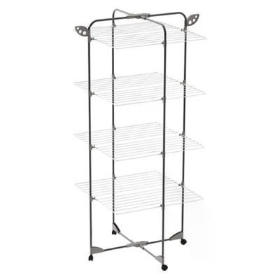 Colombo ST194-4 CPF Alpina Stendibiancheria a Torre 40 m con Ruote e Portagrucce Ribaltabili colore Nero
